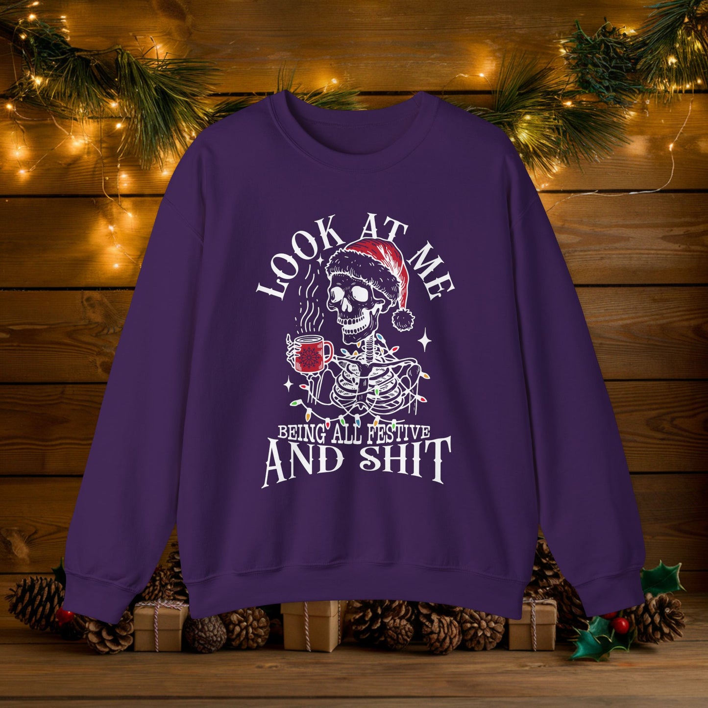 Skeleton Santa Ugly Christmas Sweatshirt