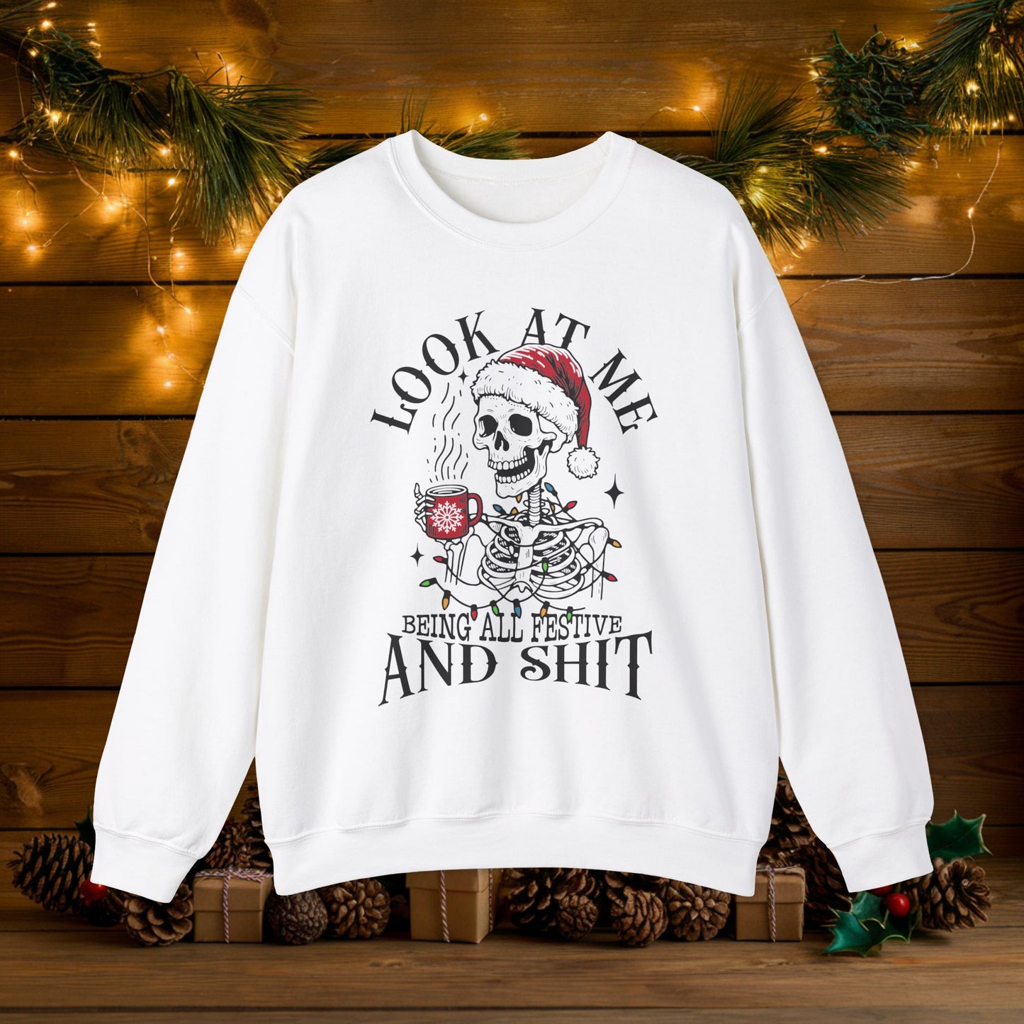 Skeleton Santa Ugly Christmas Sweatshirt