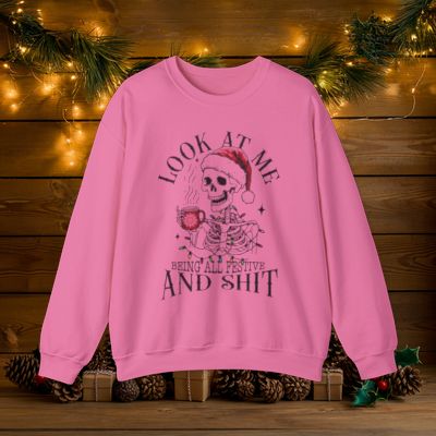 Skeleton Santa Ugly Christmas Sweatshirt