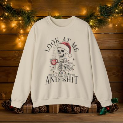 Skeleton Santa Ugly Christmas Sweatshirt