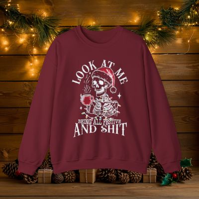 Skeleton Santa Ugly Christmas Sweatshirt